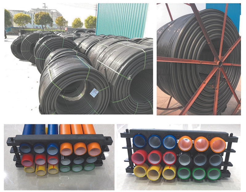 高密度聚乙烯(HDPE )硅芯管制作，系采用特種HDPE原料加硅料共擠復(fù)合而成，具備以下基本特性: 1.管道的強(qiáng)度，包括抗壓，抗張和抗沖擊能力，充分考慮到光(電)纜保護(hù)所需的安全系數(shù)，不再需要大管作外層保護(hù)。 2、硅管曲率半徑小，為其外徑的十倍。敷管時(shí)遇到彎曲處和上下管落差處可隨路而轉(zhuǎn)或隨坡而走，無須作任何特別處理，更不必設(shè)入井過渡。 3、其內(nèi)壁的硅芯層是固體的，永久的潤(rùn)滑濟(jì)。 4、其內(nèi)壁的硅芯層被同步擠壓進(jìn)壁內(nèi)，均勻地分布于整個(gè)內(nèi)壁，硅芯層與高度密聚乙烯具有相同的物理和機(jī)械特性:不會(huì)剝落，脫離。 5、其內(nèi)壁硅芯層的摩擦特性保持不變，纜線在管道內(nèi)反復(fù)抽取。 6、其內(nèi)璧的硅芯層不與水溶，污物進(jìn)管后可用水沖洗管道，可免遭嚙齒動(dòng)物破壞。7、抗老化，使用壽命長(zhǎng)，埋入地下可達(dá)50年以上。 8、耐候性能好。 9、施工快捷，可大降低工程造價(jià)。